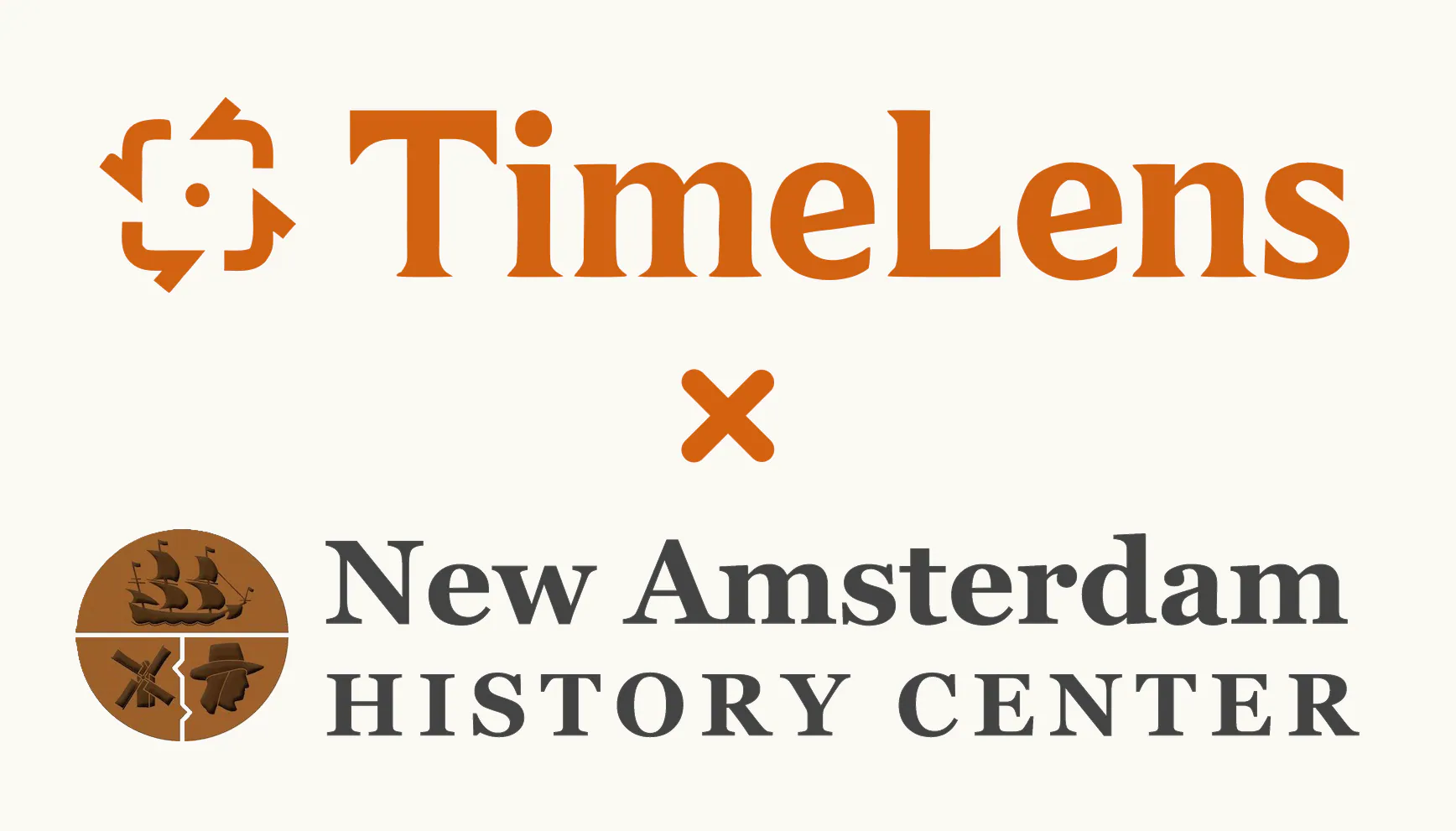 Logos of TimeLens and New Amsterdam History Center collab