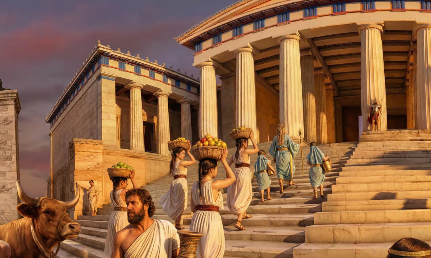TimeLens reconstruction of the Propylaea during the Panathenaic procession.