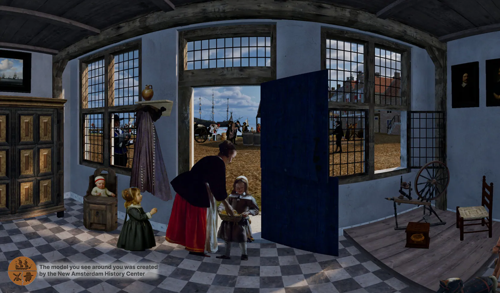 The front room of Sarah Roelofs' house as reconstructed by the New Amsterdam History Center.