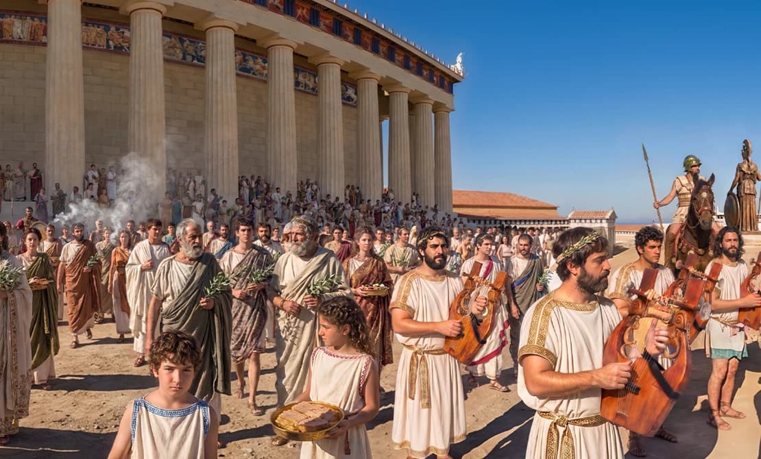 TimeLens reconstructie van de Akropolis in de klassieke tijd