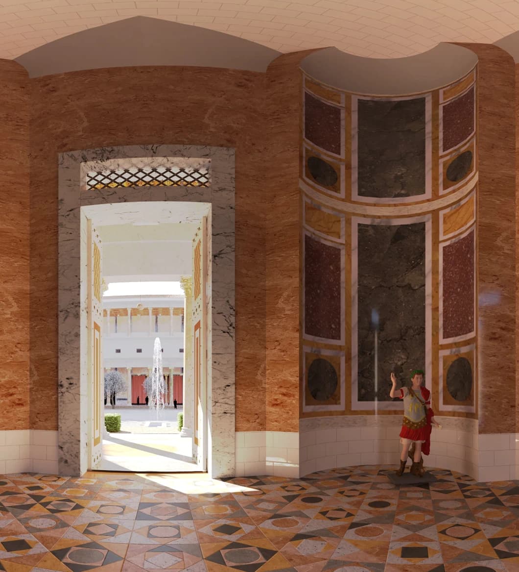 TimeLens reconstruction of a hall in Domitian's Palace in Rome