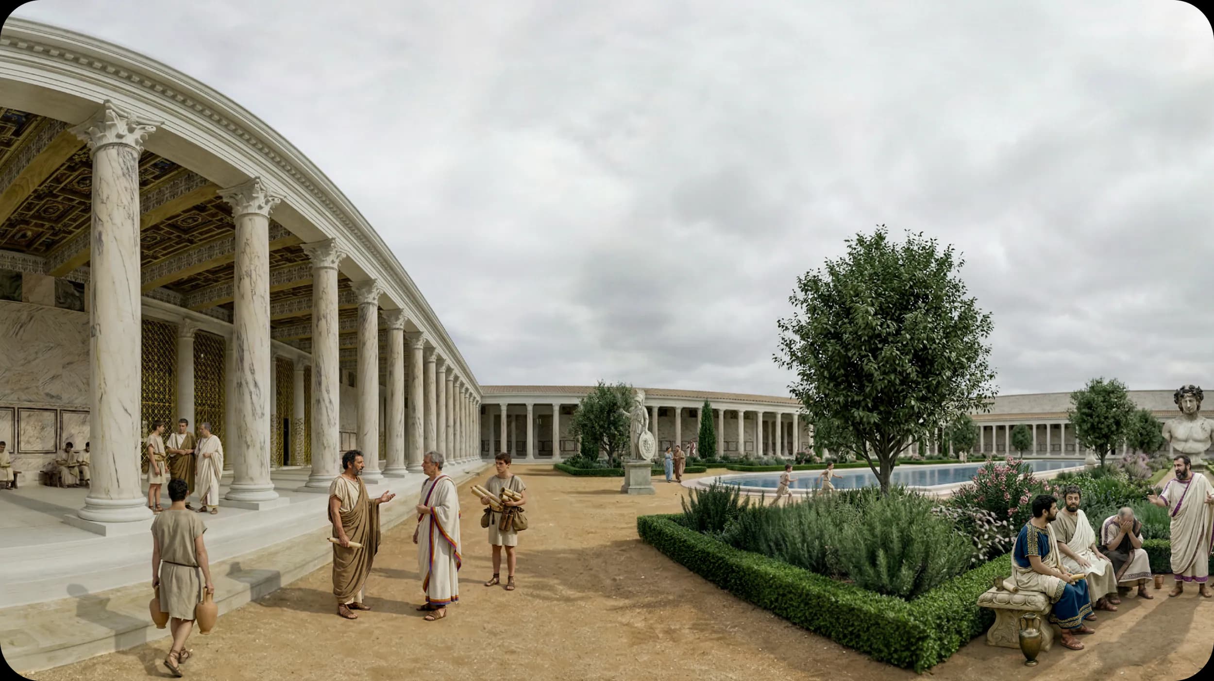 Impressie van de TimeLens reconstructie van de Bibliotheek van Hadrianus