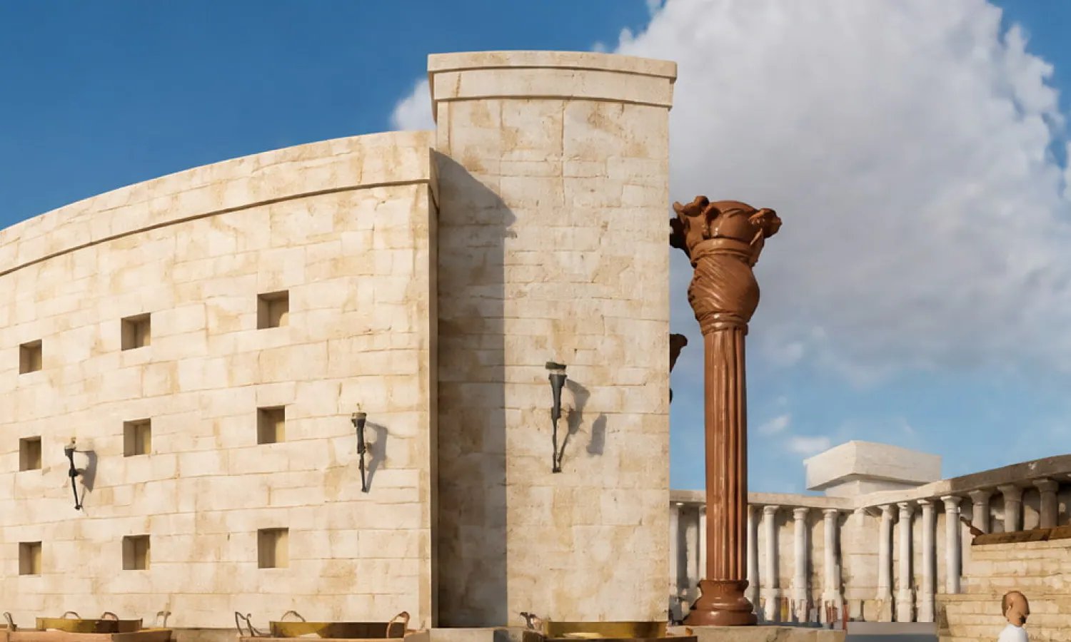TimeLens reconstructie van de Tempel van Salomo, zijaanzicht