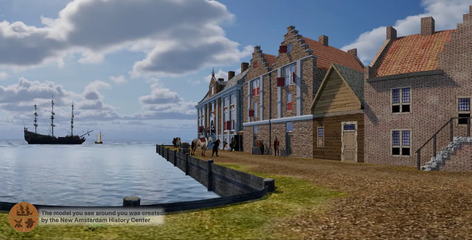 TimeLens reconstructie van de aanlegplaats in Nieuw-Amsterdam