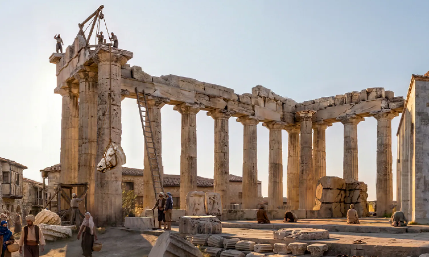 TimeLens reconstructie van het Parthenon in de Ottomaanse tijd